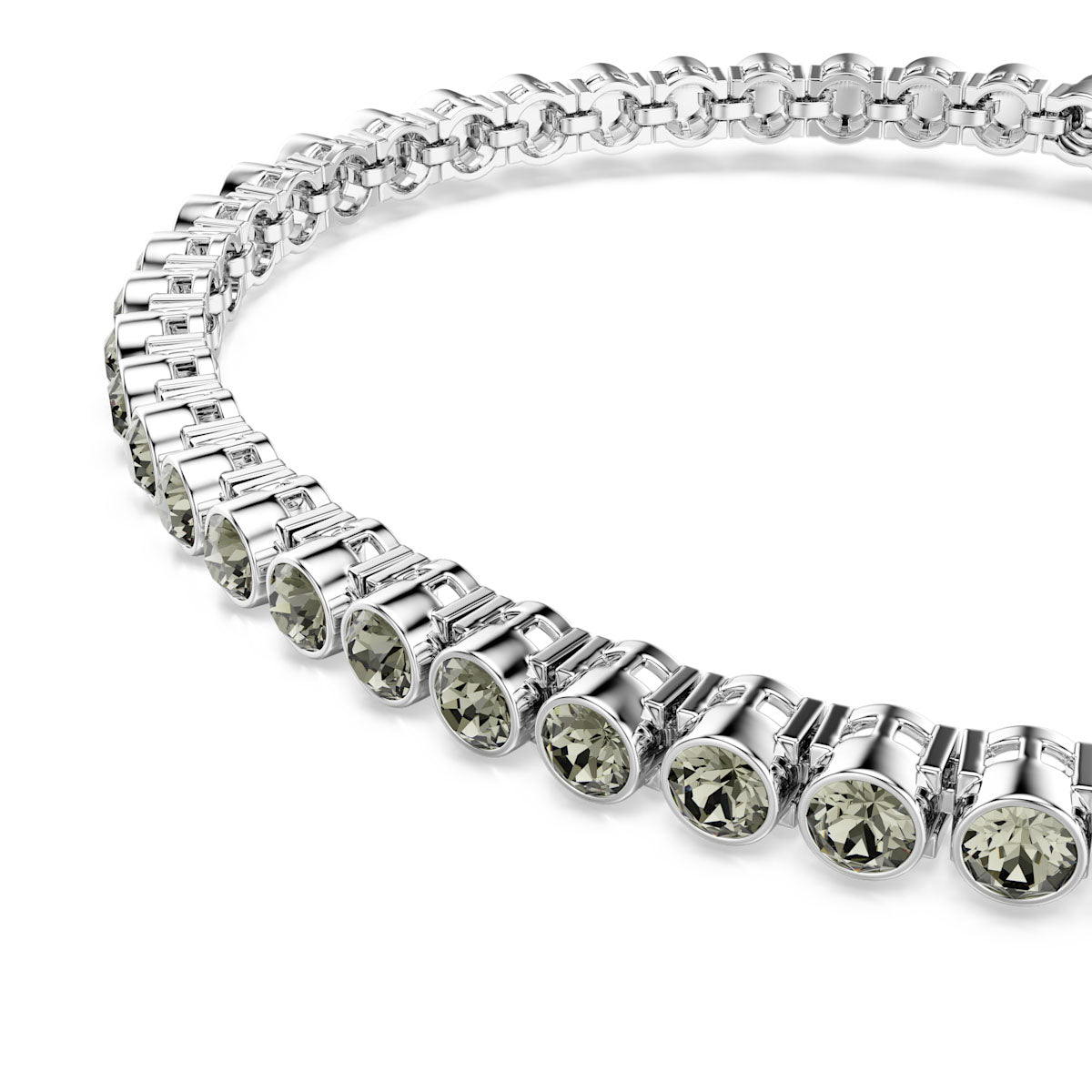 Imber Emily Tennis bracelet, Round cut, Black, Rhodium plated