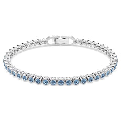 Imber Emily Tennis bracelet Round cut, Blue, Rhodium plated