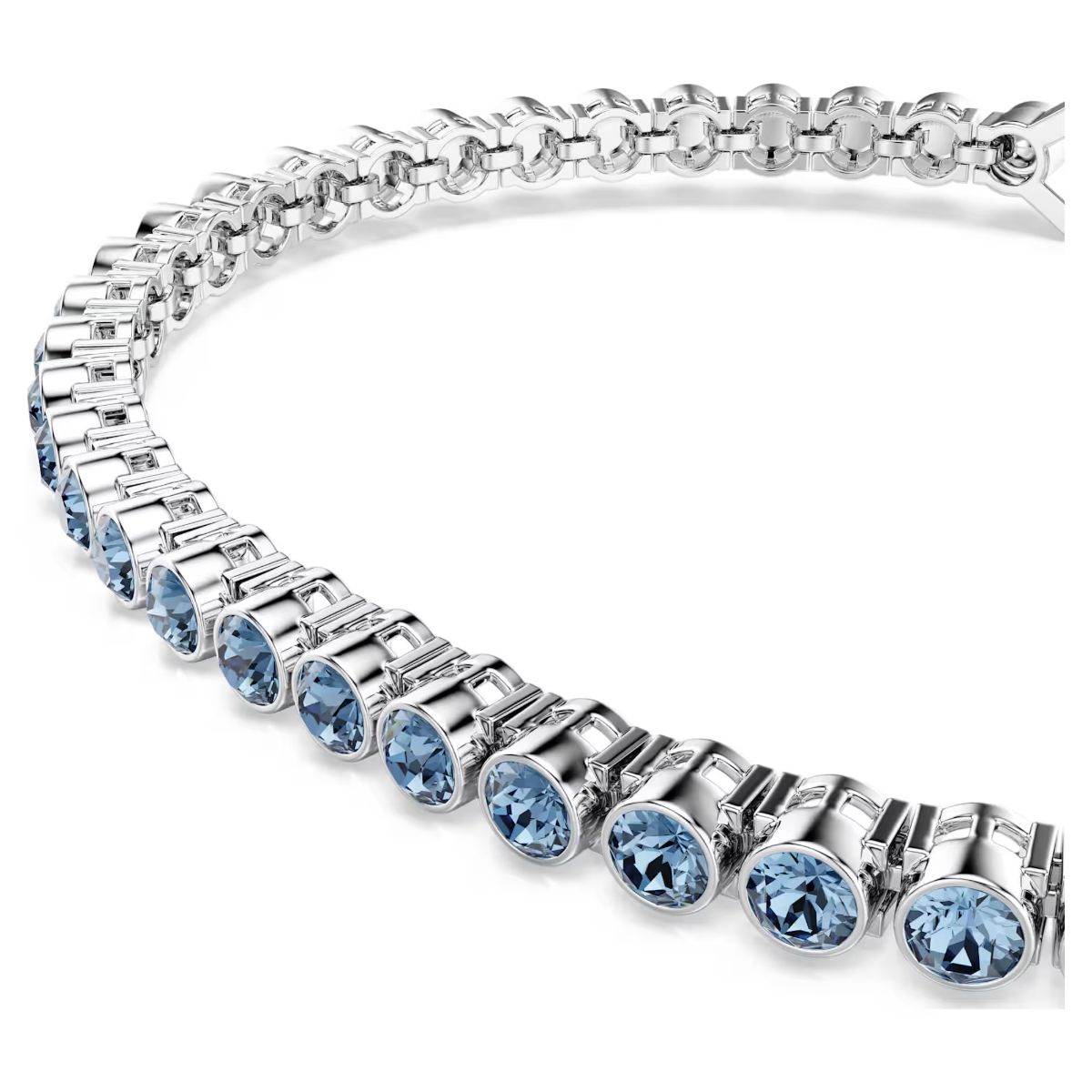 Imber Emily Tennis bracelet Round cut, Blue, Rhodium plated