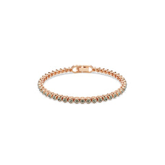 Imber Emily Tennis bracelet, Round cut, Black, Rose gold-tone plated
