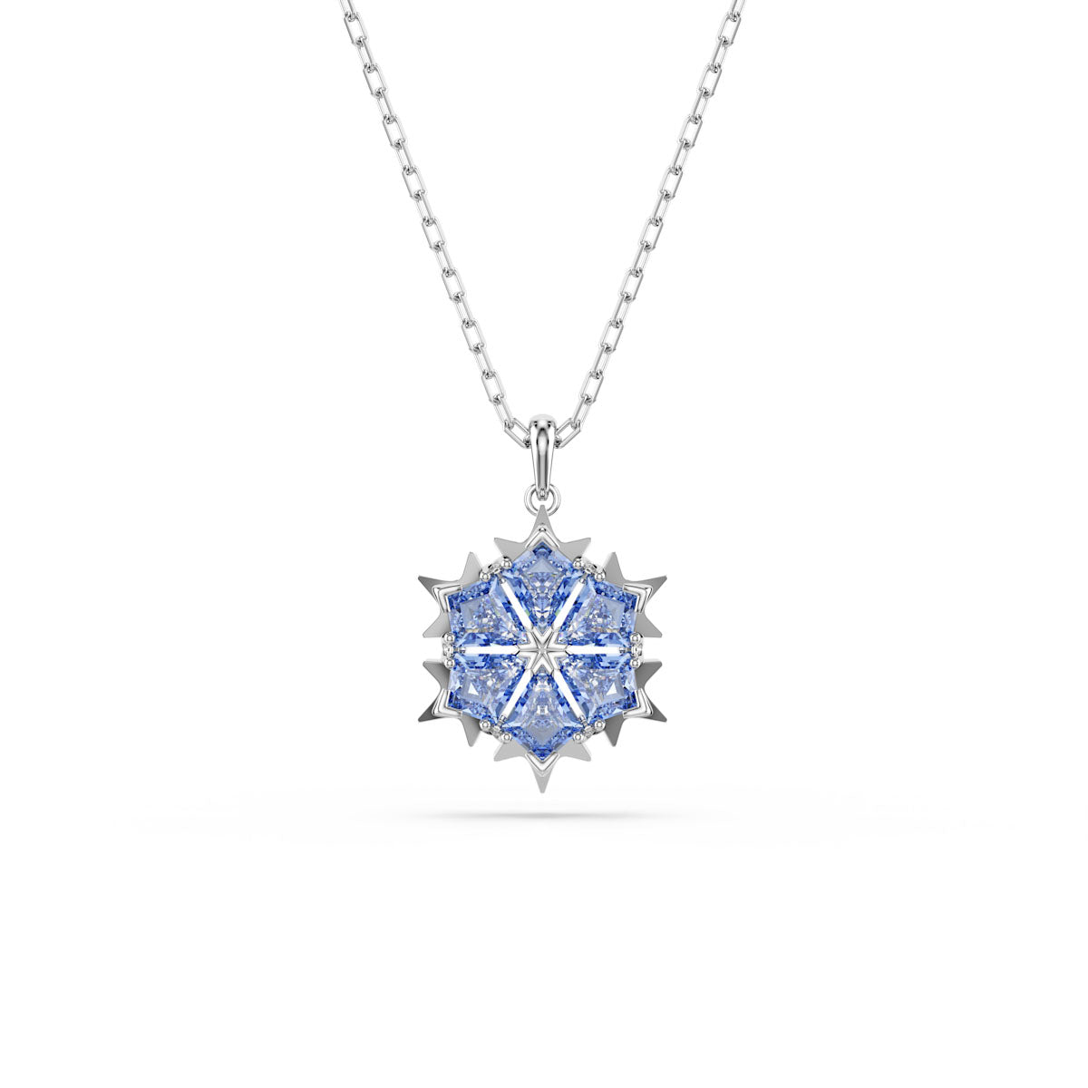Magic set, Snowflake, Blue, Rhodium plated