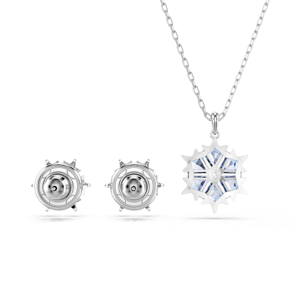 Magic set, Snowflake, Blue, Rhodium plated