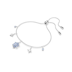 Magic bracelet, Snowflake, Blue, Rhodium plated