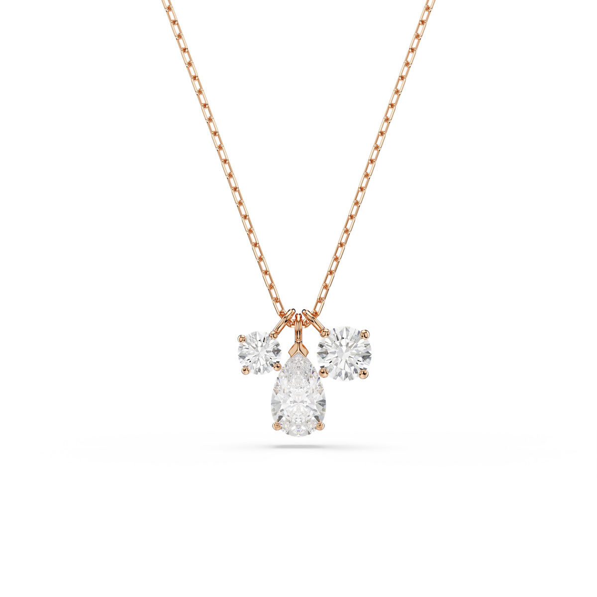 Mesmera pendant, Mixed cuts, White, Rose gold-tone plated