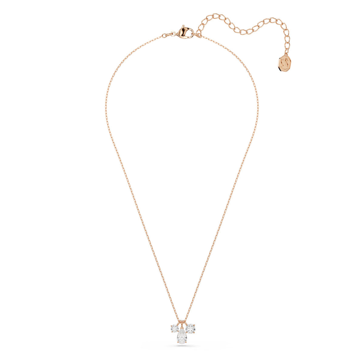Mesmera pendant, Mixed cuts, White, Rose gold-tone plated