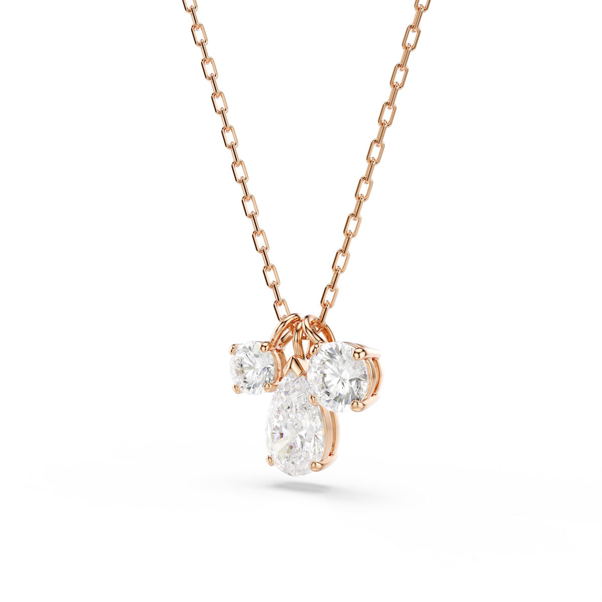 Mesmera pendant, Mixed cuts, White, Rose gold-tone plated