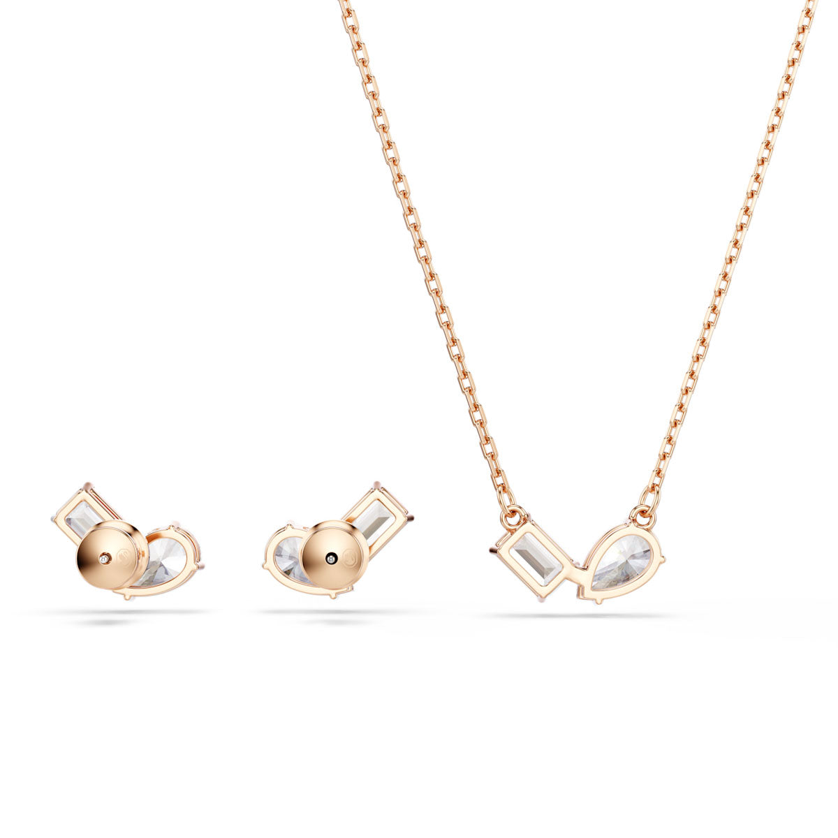 Mesmera set, Pear cut, Octagon cut, White, Rose gold-tone plated