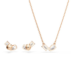 Mesmera set, Pear cut, Octagon cut, White, Rose gold-tone plated