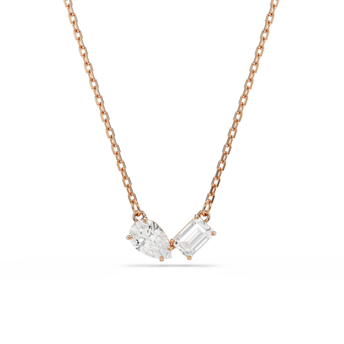 Mesmera set, Pear cut, Octagon cut, White, Rose gold-tone plated