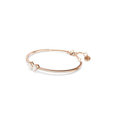 Mesmera bangle, Mixed cuts, White, Rose gold-tone plated