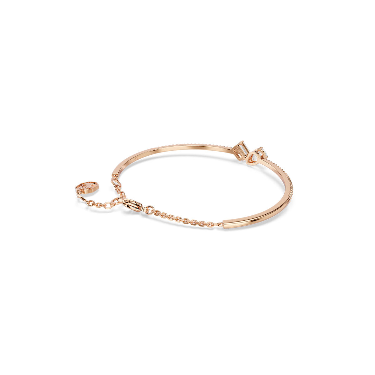 Mesmera bangle, Mixed cuts, White, Rose gold-tone plated