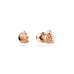 Stilla stud earrings, Pear cut, White, Rose gold-tone plated