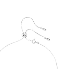 Stilla Attract Y necklace, Round cut, Blue, Rhodium plated