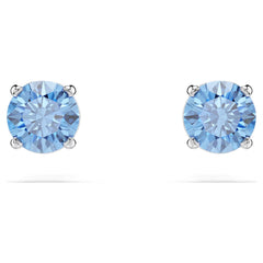Stilla Attract stud earrings Round cut, White, Rhodium plated