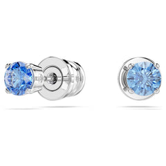 Stilla Attract stud earrings Round cut, White, Rhodium plated