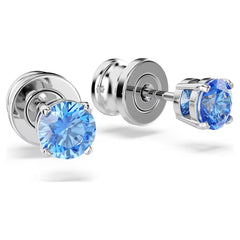 Stilla Attract stud earrings Round cut, White, Rhodium plated