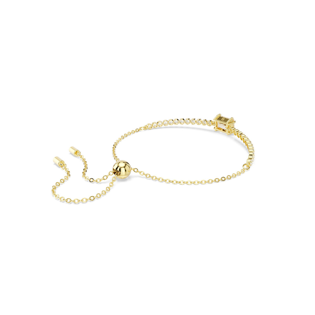 Matrix Tennis bracelet, Mixed cuts, Caramel, Gold-tone plated