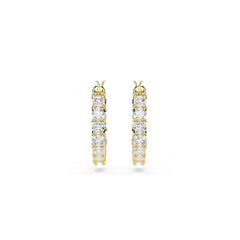 Matrix Vittore hoop earrings, Round cut, White, Gold-tone plated