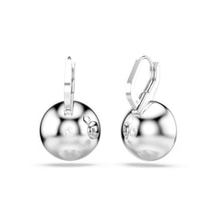 Millenia drop earrings, Round cut, White, Rhodium plated
