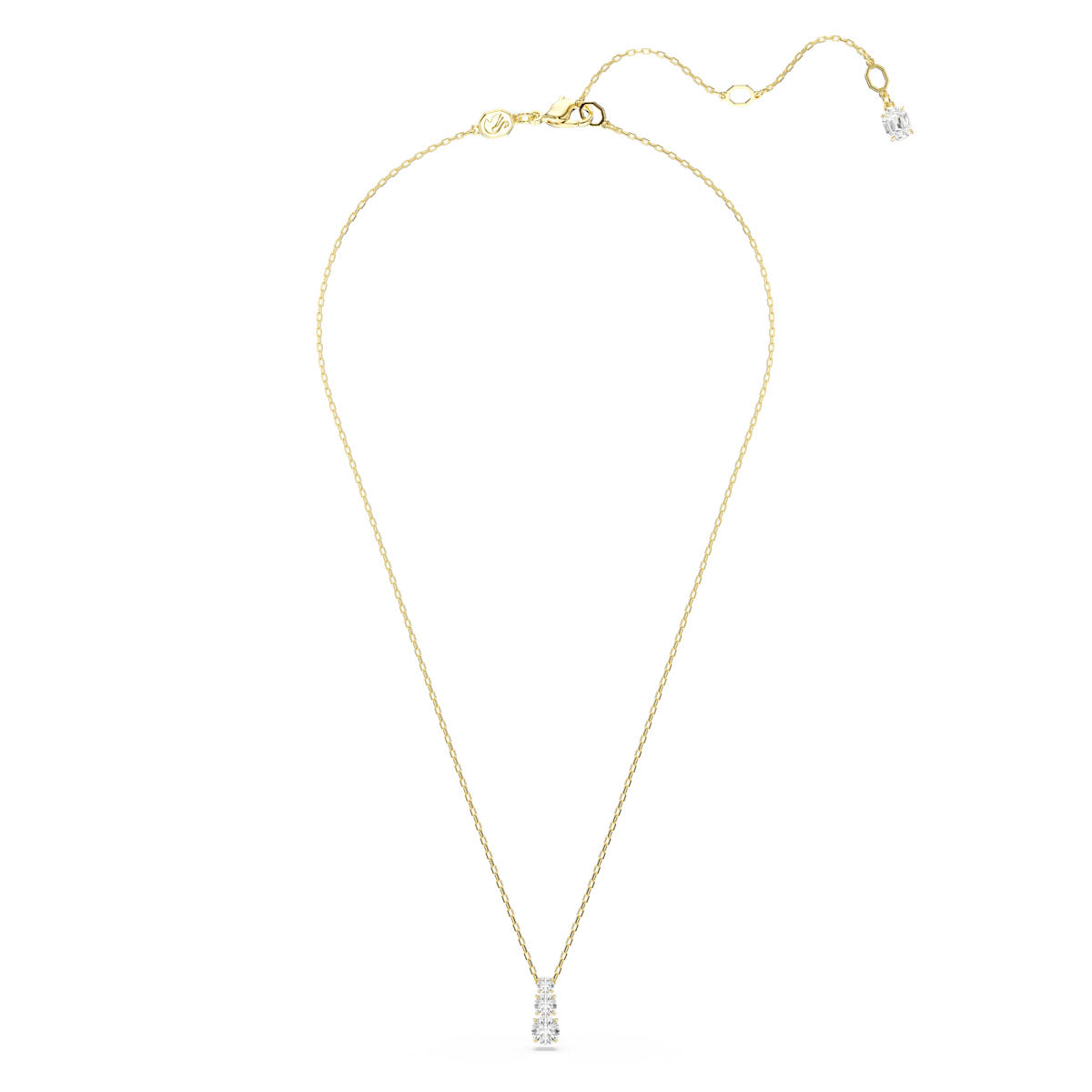 Stilla Attract pendant, Round cut, White, Gold-tone plated