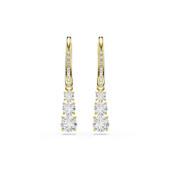 Stilla Attract hoop earrings, Round cut, White, Gold-tone plated