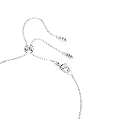 Mesmera pendant, Pear cut, White, Rhodium plated