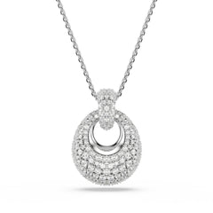 Sublima pendant, White, Rhodium plated