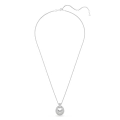 Sublima pendant, White, Rhodium plated