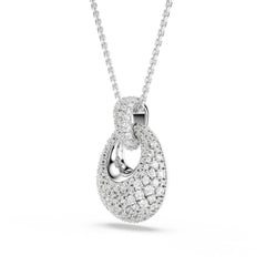Sublima pendant, White, Rhodium plated
