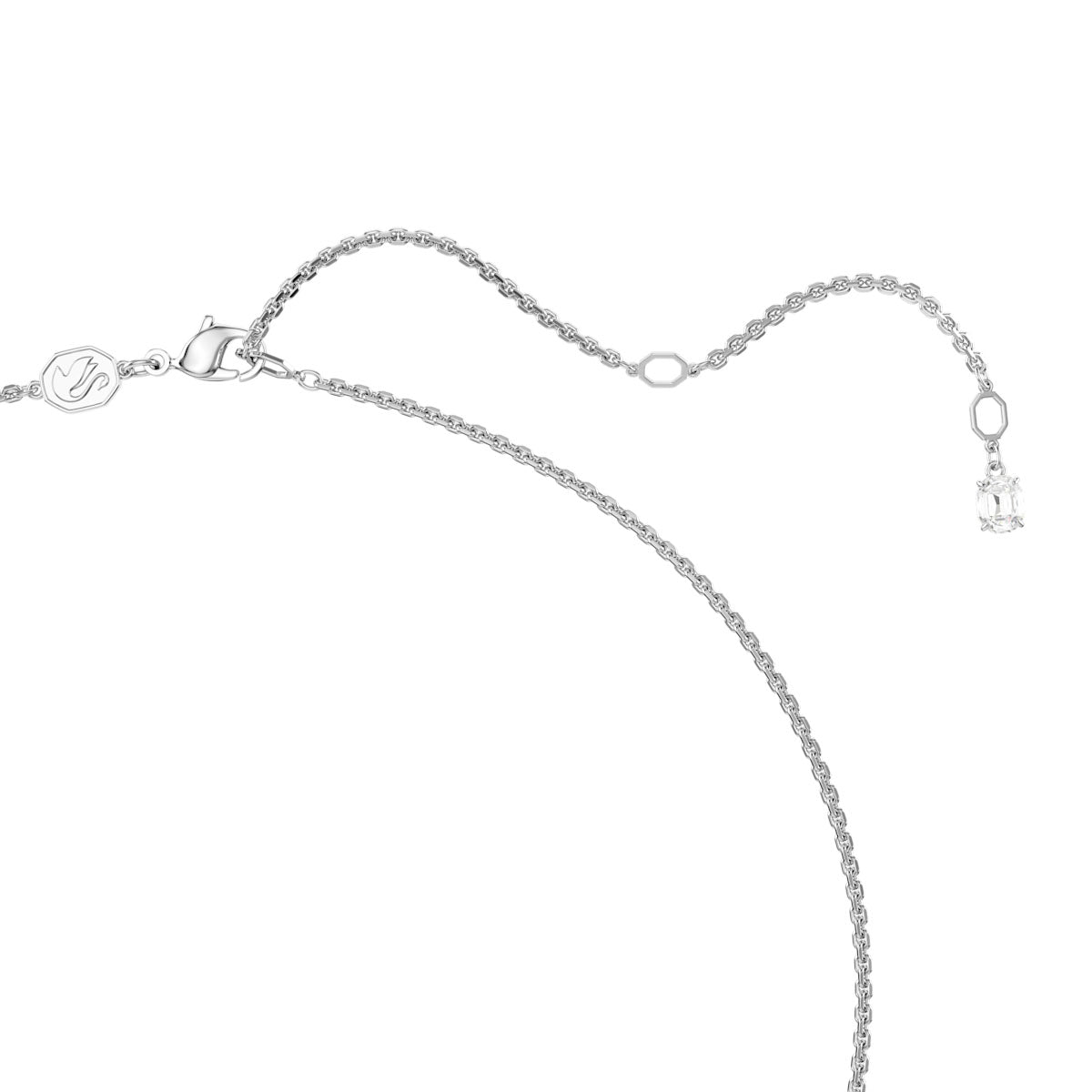 Sublima pendant, White, Rhodium plated