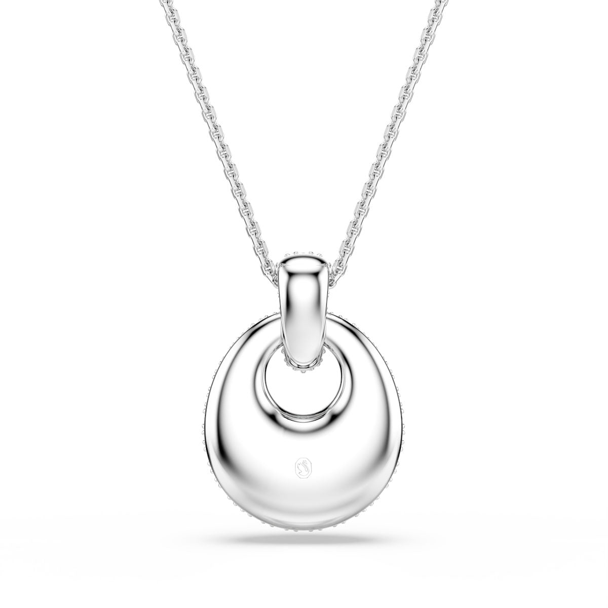 Sublima pendant, White, Rhodium plated