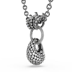 Sublima pendant, Mixed cuts, White, Ruthenium plated