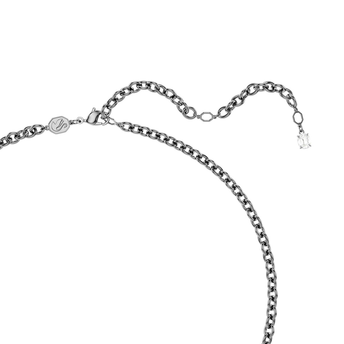Sublima pendant, Mixed cuts, White, Ruthenium plated