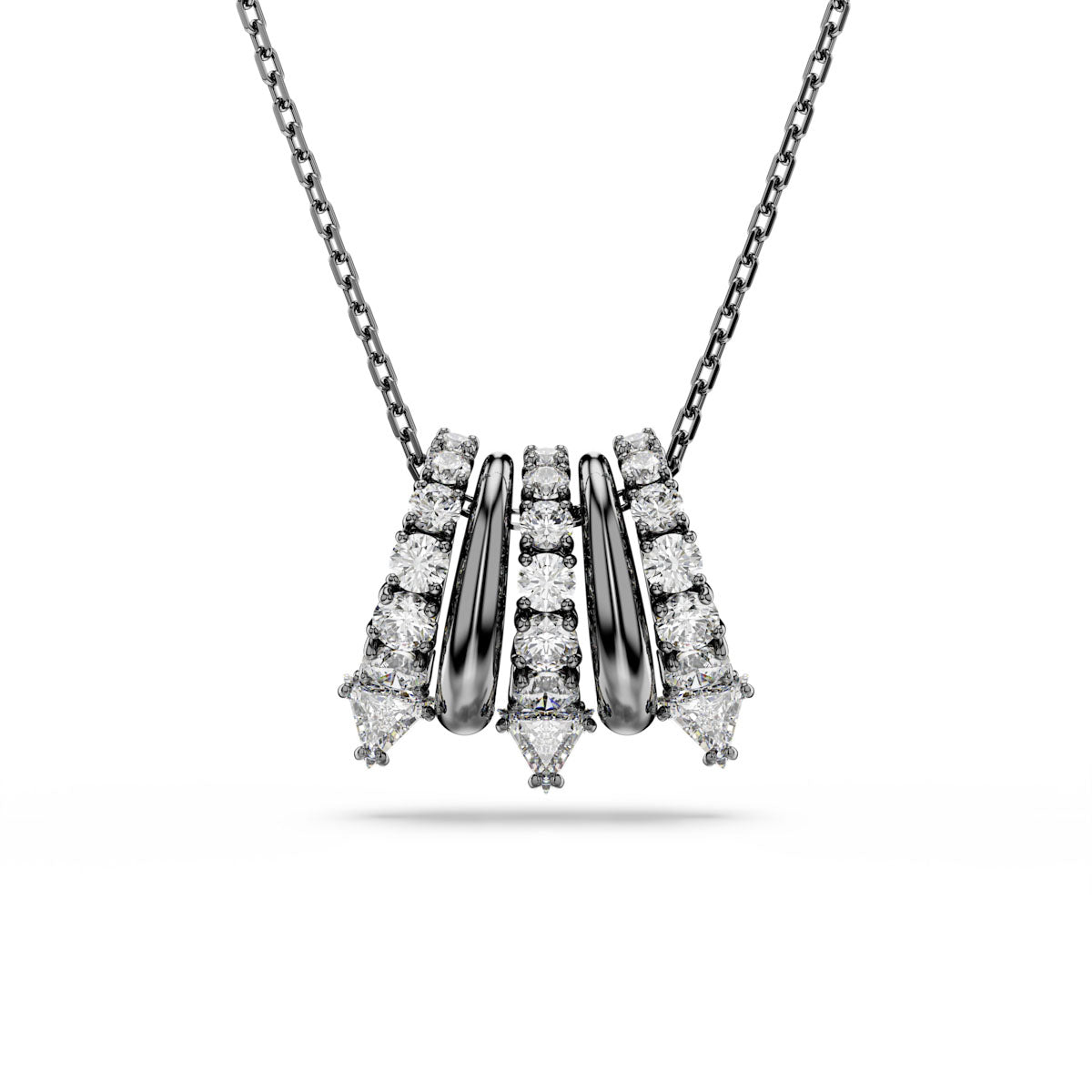 Sublima pendant, White, Ruthenium plated