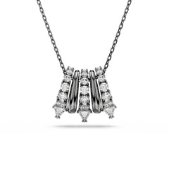 Sublima pendant, White, Ruthenium plated