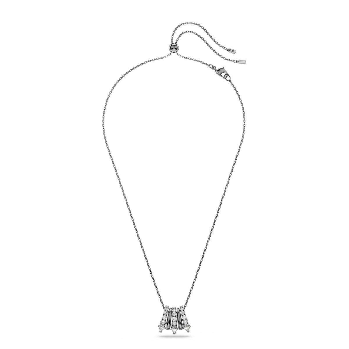 Sublima pendant, White, Ruthenium plated