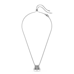 Sublima pendant, White, Ruthenium plated