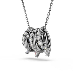 Sublima pendant, White, Ruthenium plated