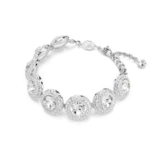 Una Angelic bracelet, White, Rhodium plated