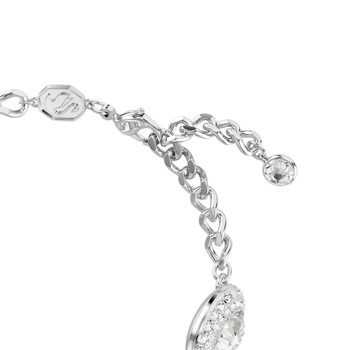 Una Angelic bracelet, White, Rhodium plated