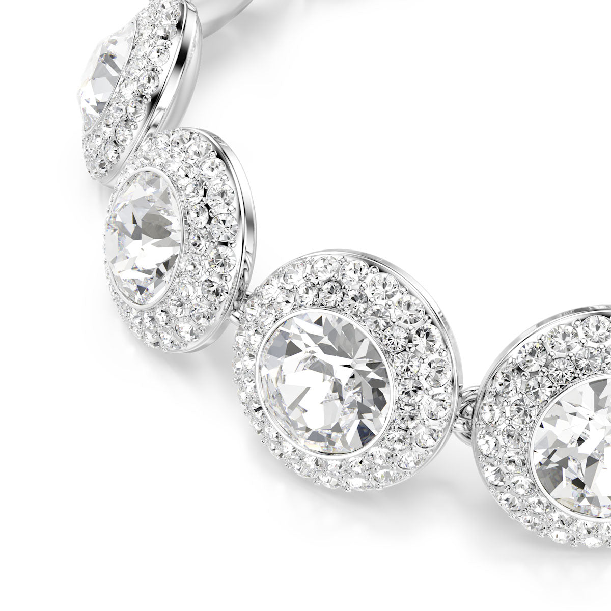 Una Angelic bracelet, White, Rhodium plated