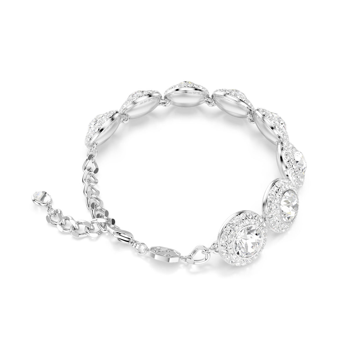 Una Angelic bracelet, White, Rhodium plated