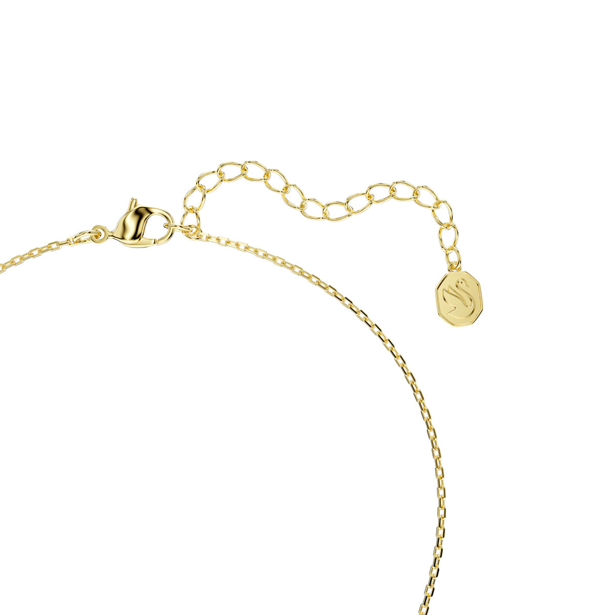 Bella V pendant, Round cut, Green, Gold-tone plated