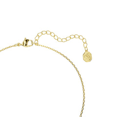 Bella V pendant, Round cut, Green, Gold-tone plated