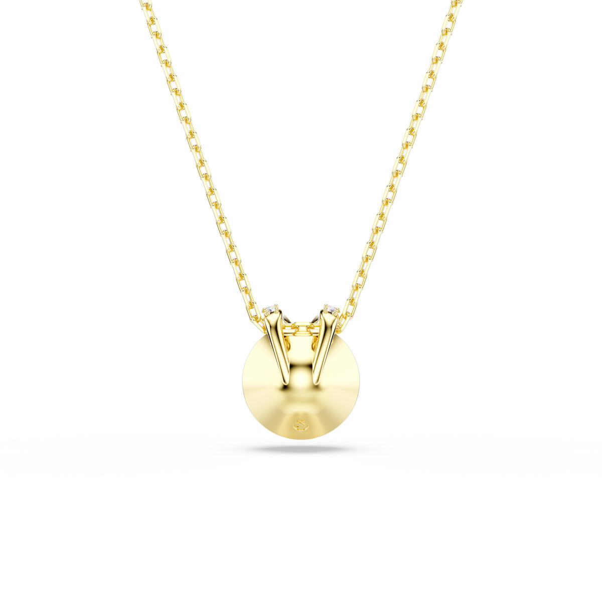 Bella V pendant, Round cut, Green, Gold-tone plated