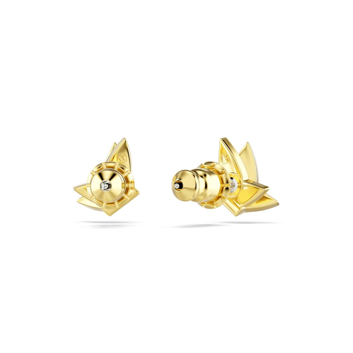 Idyllia Lilia stud earrings, Butterfly, White, Gold-tone plated
