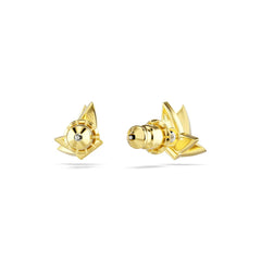 Idyllia Lilia stud earrings, Butterfly, White, Gold-tone plated
