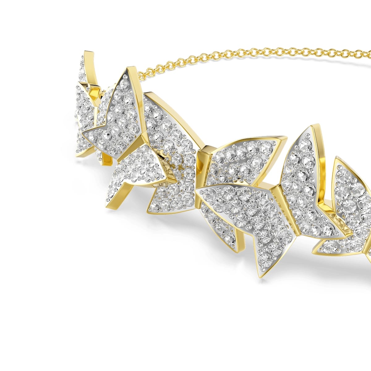 Idyllia Lilia bracelet, Butterfly, White, Gold-tone plated Success