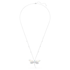 Ariana Grande x Swarovski pendant and brooch Crystal Pearl, Mixed cuts, Dragonfly, White, Rhodium plated