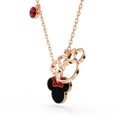 Mickey & Minnie pendant, Multicolored, Rose gold-tone plated